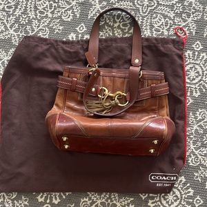 Coach Hampton embossed stitch “C” leather shoulder bag MSRP‎ $649